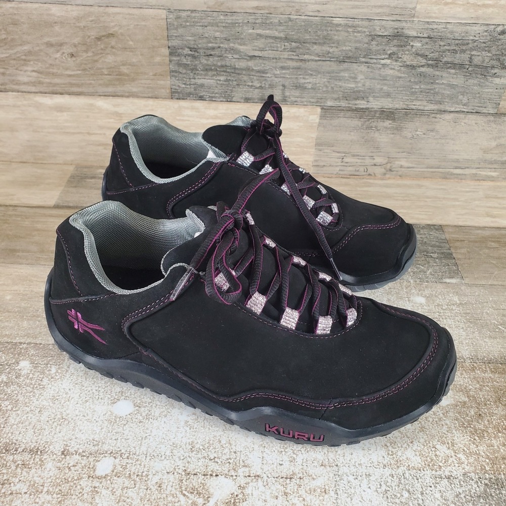 Kuru Chicane Womens Trail Hiking Shoes Sz 9 M Jet Black Suede Lace-Up Outdoor